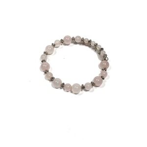 Rose Quartz Bracelet Beaded Memory Wire